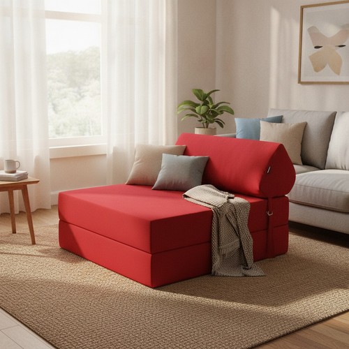 Bed fold out sofa - bed, red